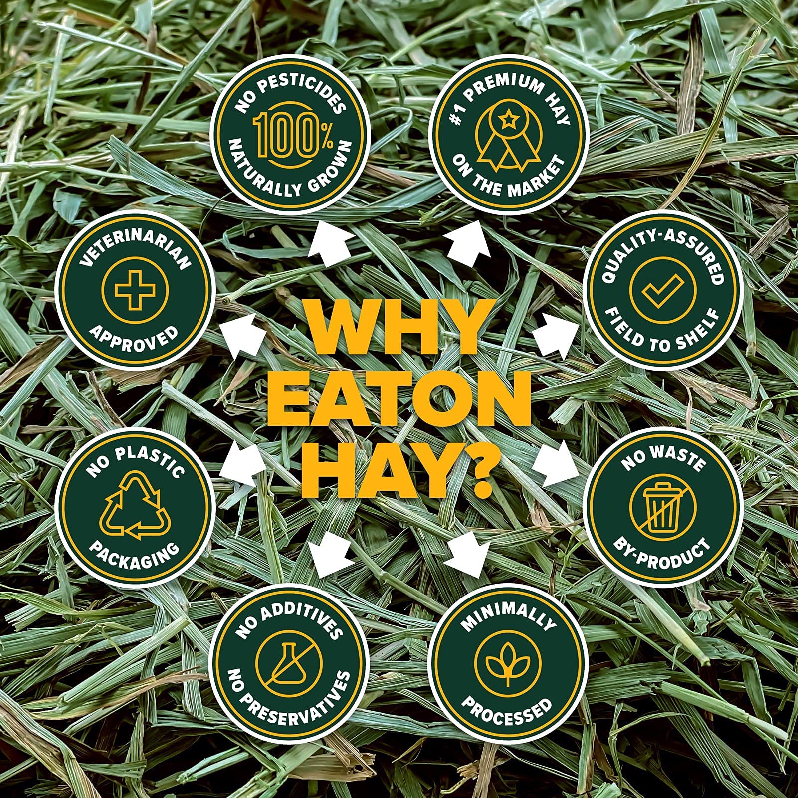 Eaton Pet and Pasture open box reveals fragrant hay aroma.