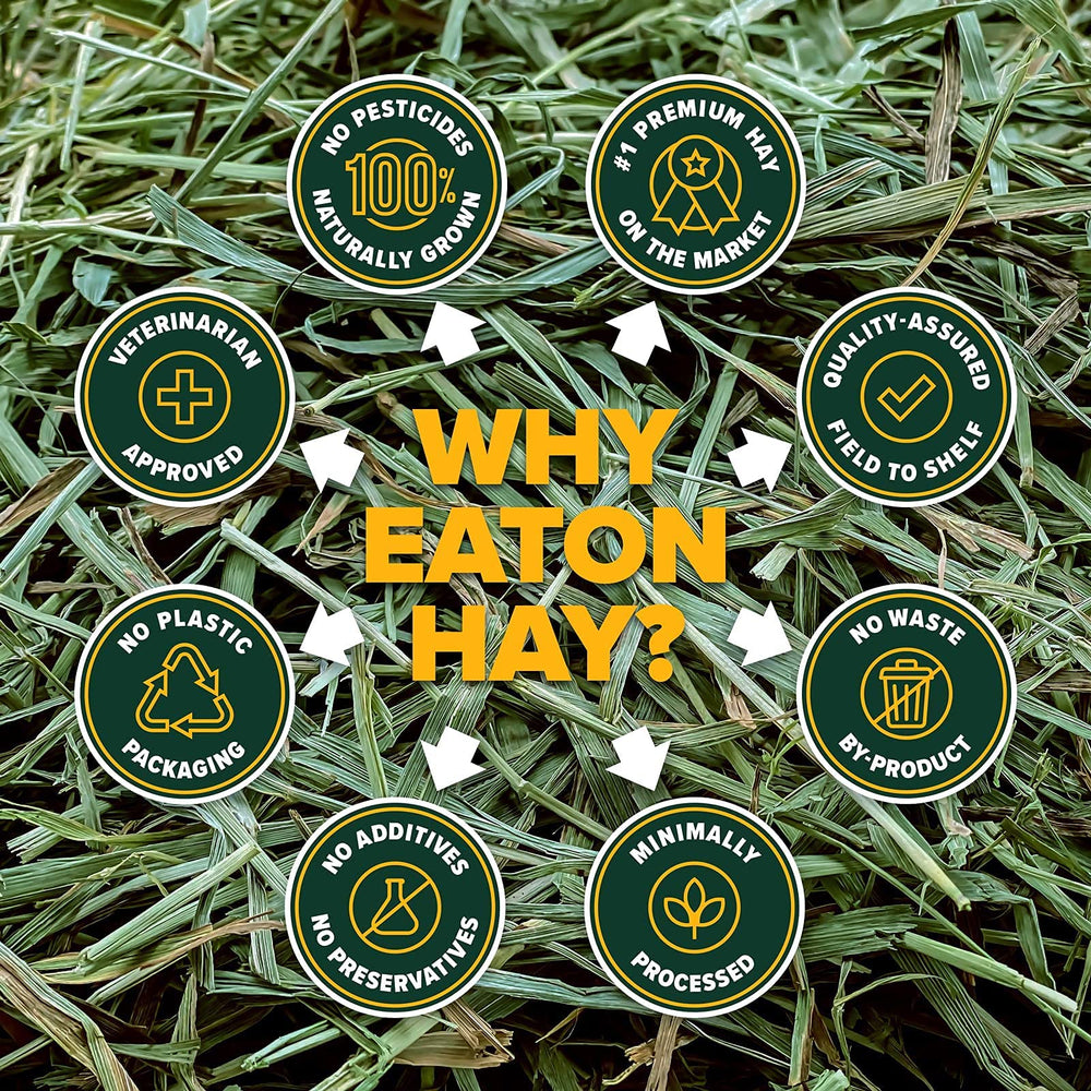 Eaton Pet and Pasture open box reveals fragrant hay aroma.