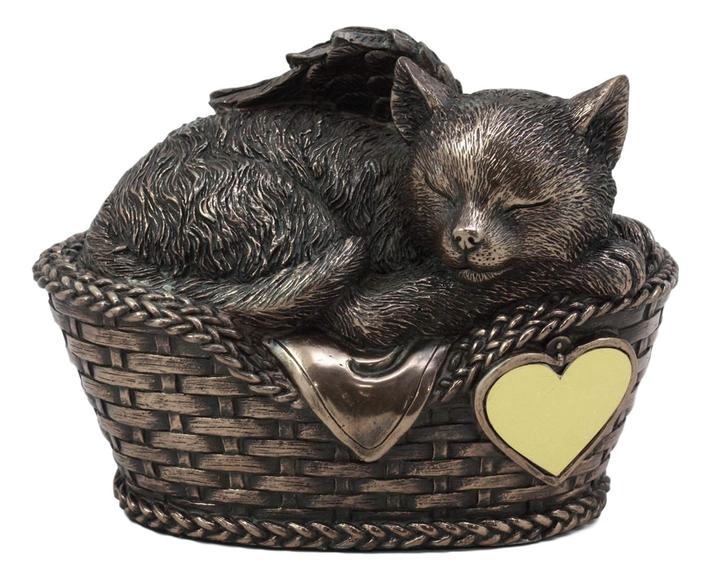 Ebros Gift hand-painted-cat-urn showcases artisan finish for warm home display.