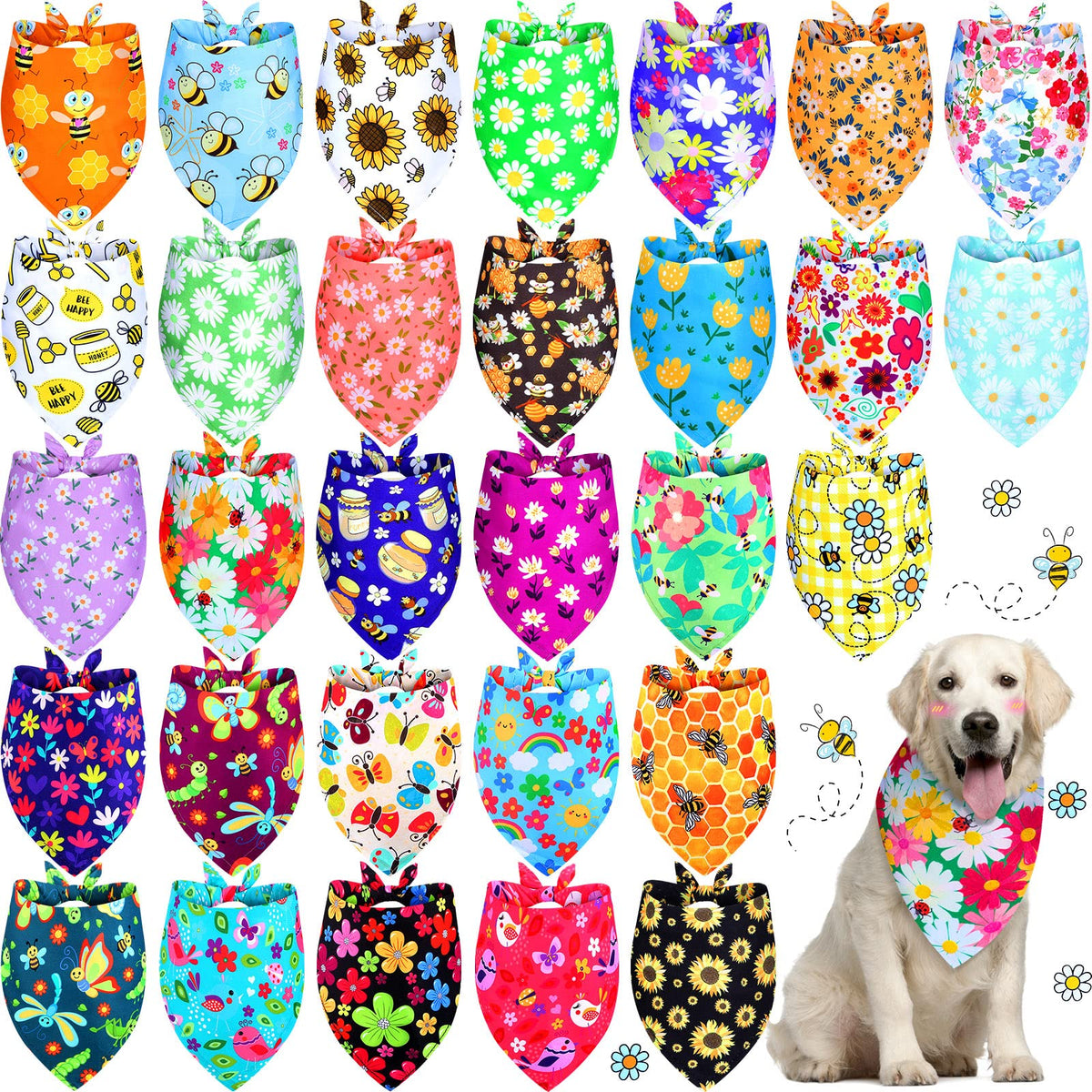 Eccliy dog bandanas with flower patterns for vibrant daily wear and photo-ready moments