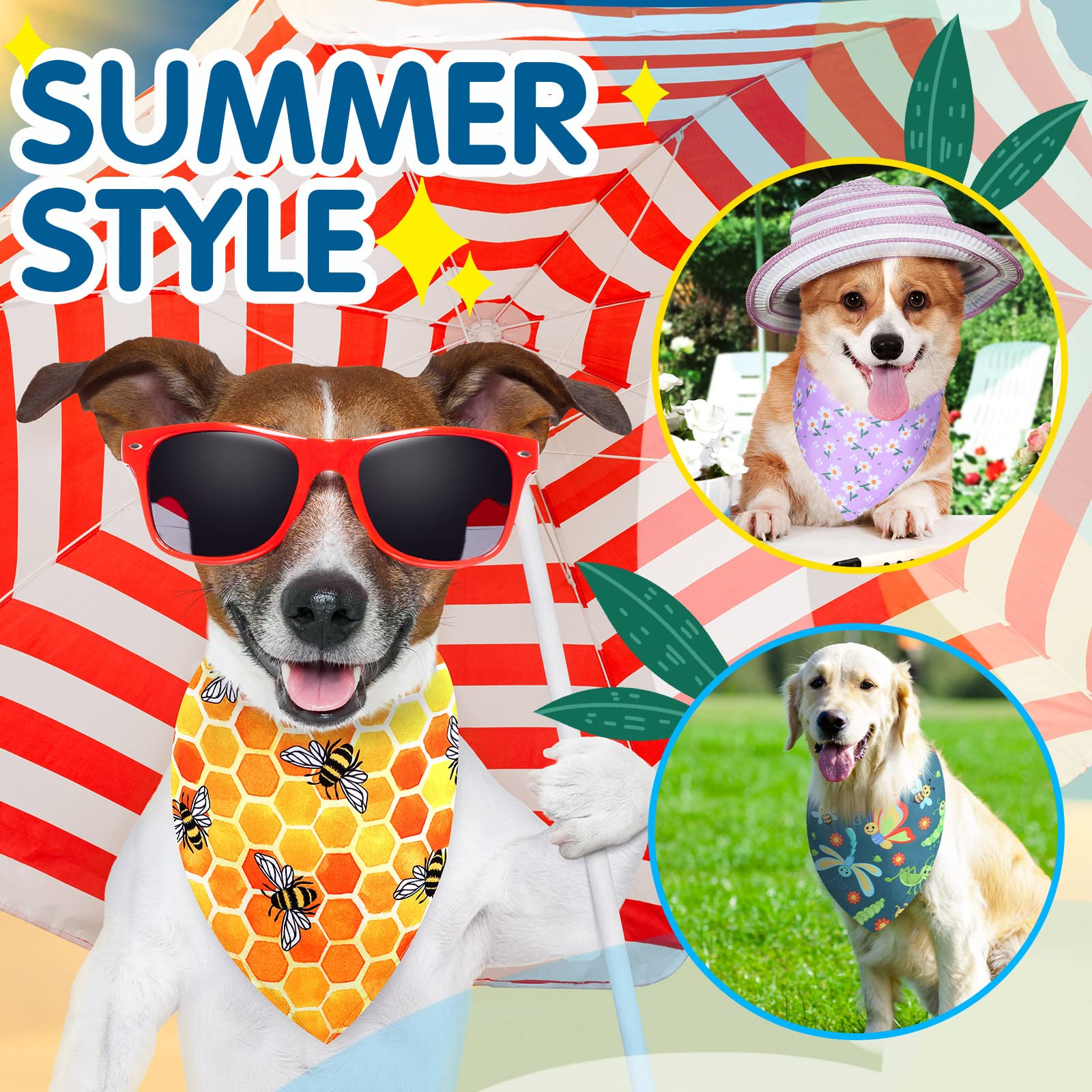 Eccliy soft polyester bandanas keep dogs comfortable during long walks