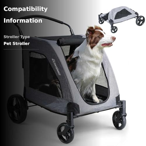 EchoSmile XL dog stroller folding mechanism for quick storage