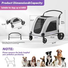 EchoSmile XL dog stroller front-entry design simplifies pet access