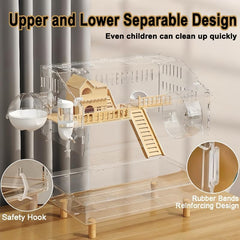 Ecleng top-open dwarf hamster cage ready for interactive sessions.