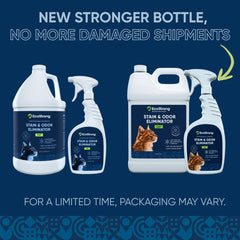 Eco Strong Cat Stain Odor Remover spray action for quick stain and odor neutralization
