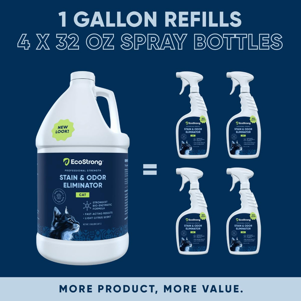 Eco Strong non-toxic-formula-bottle emphasizes safe use on pet-friendly surfaces.