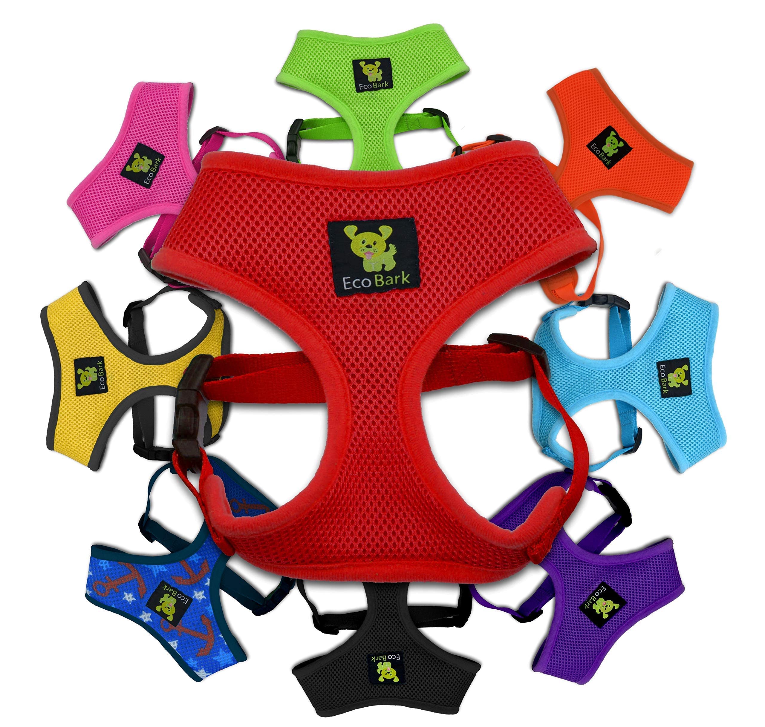 EcoBark Classic Dog Harness escape-proof fit on a dog during outdoor walk