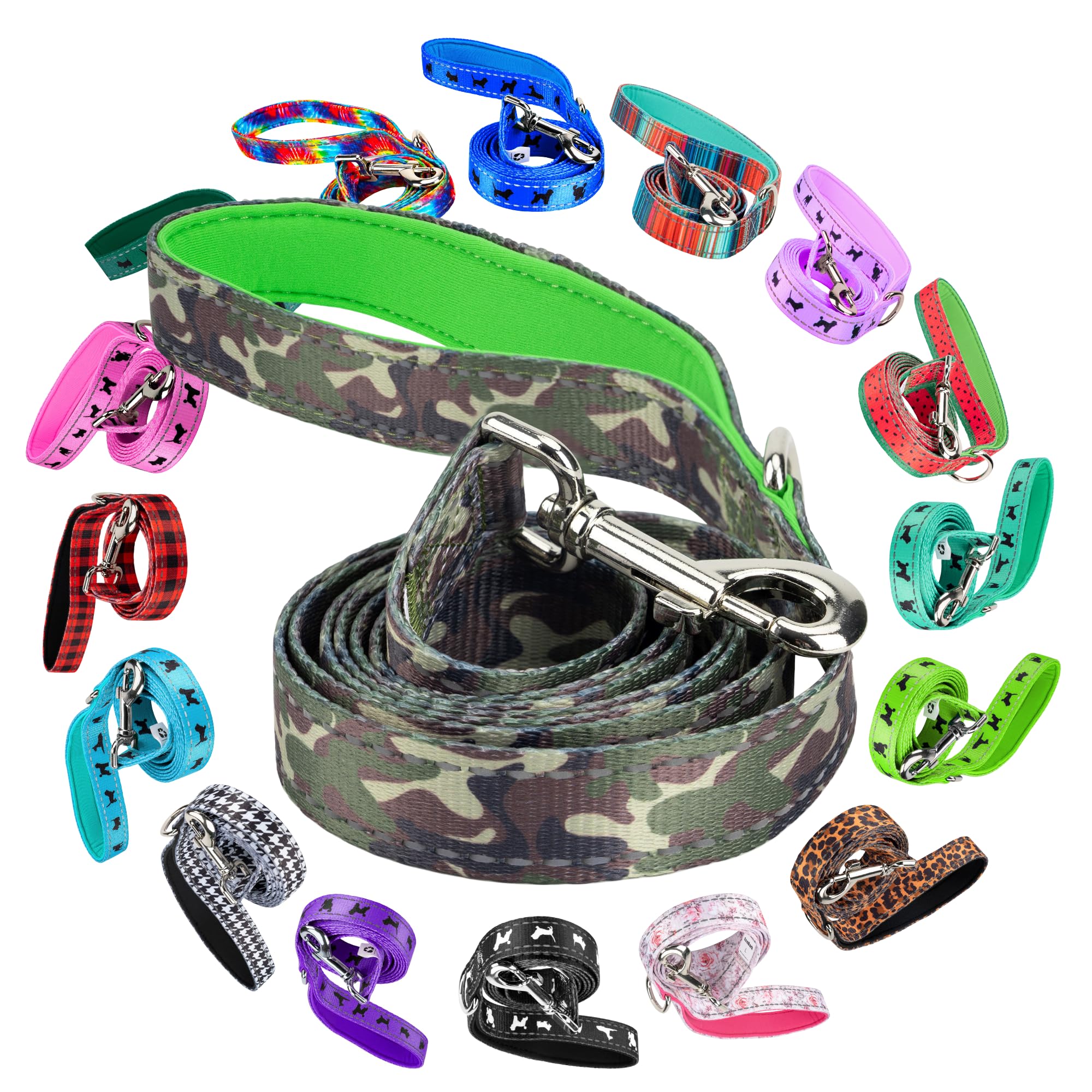 EcoBark Correa para Perro: camuflaje, acolchada, agarre cómodo para paseos largos