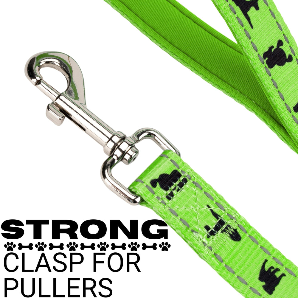 EcoBark dog leash reflective-stitching at night enhances visibility during evening strolls.