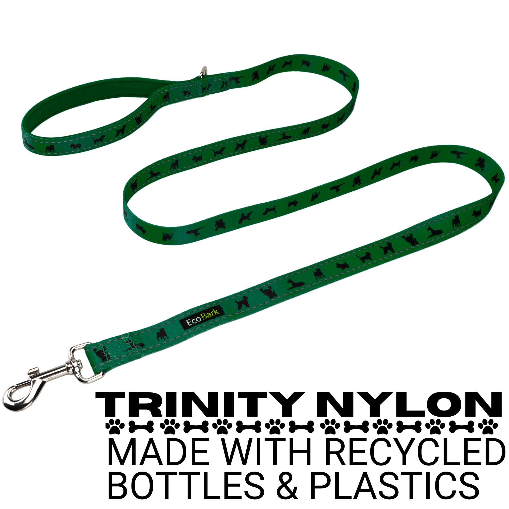 EcoBark leash padded comfort grip reduces wrist strain during walks.