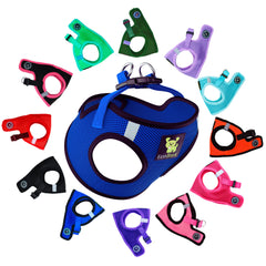 EcoBark Step in dog harness in royal blue overview for small dogs
