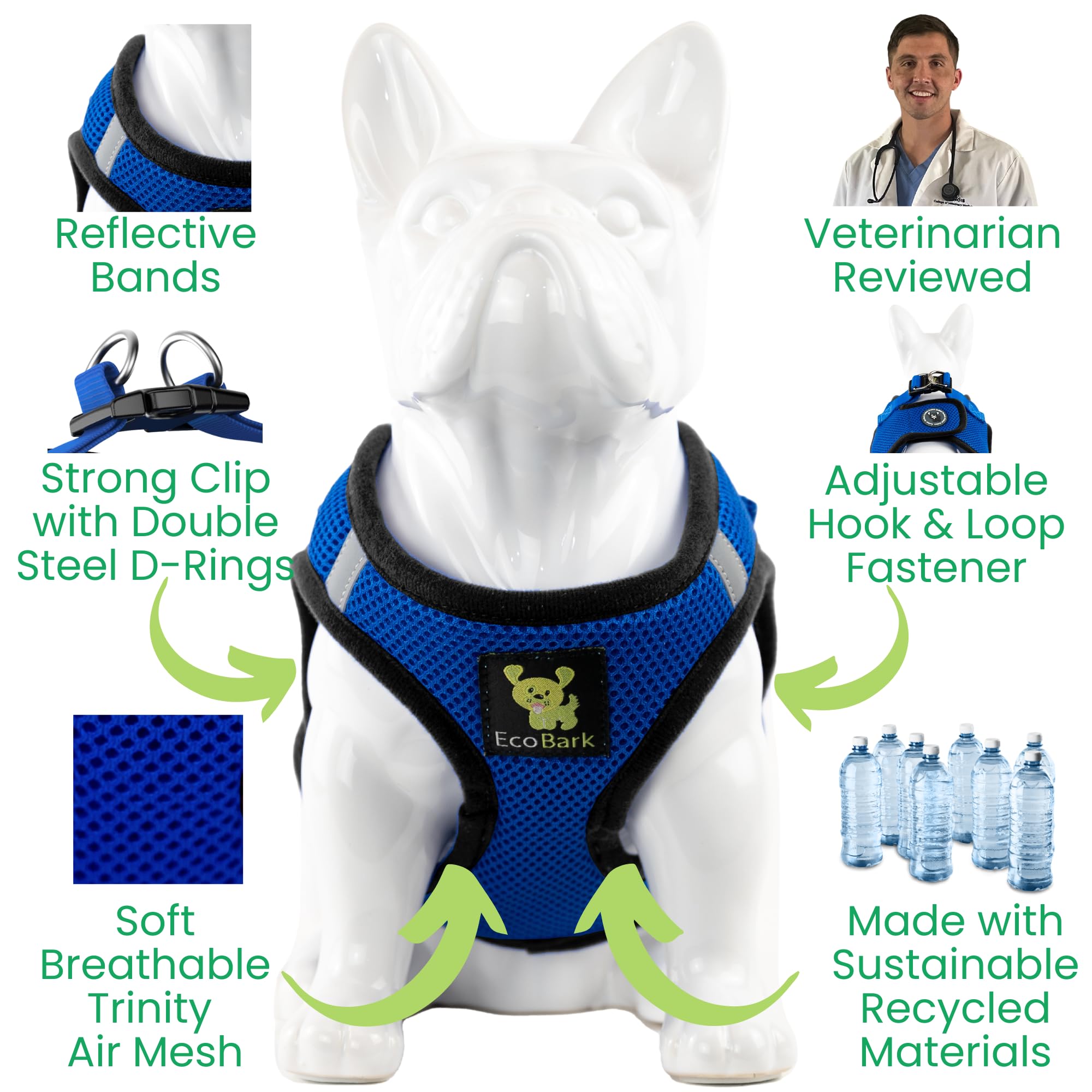 EcoBark Step in harness no-pull design for confident walks