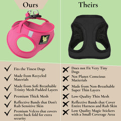 EcoBark Step In Harness snug fit helps prevent harness escape.