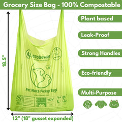 ecobewus xl-pet-waste-bags-open shows quick, easy use for on-the-go cleanup
