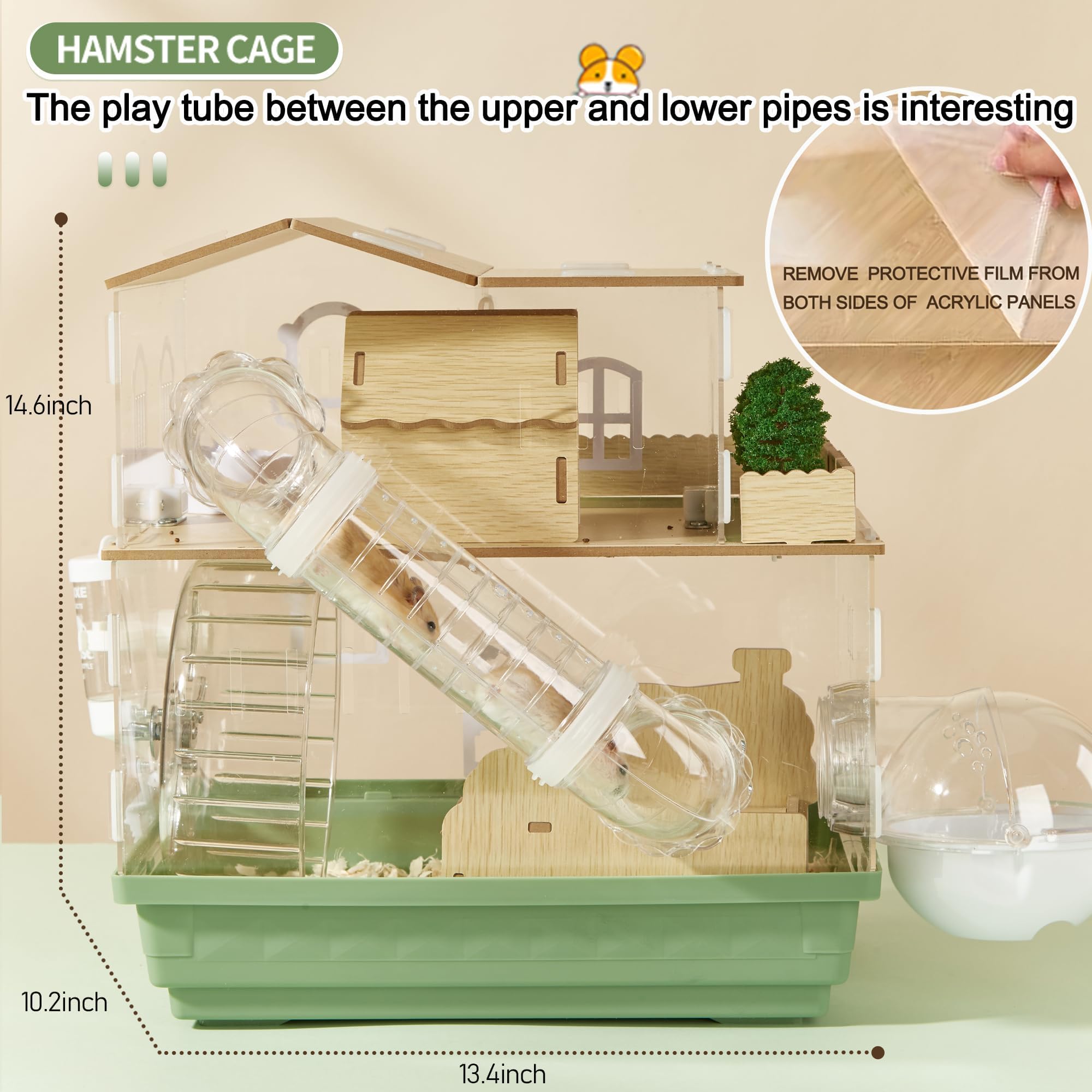 ECOCEN 12-in-1 cage roof with magnetic lock shown for quick removal during cleaning.