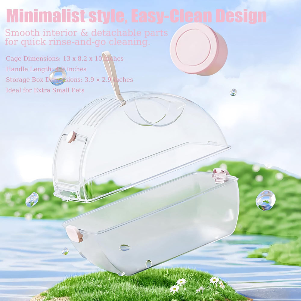 ECOCEN 360-degree transparent acrylic view for observing your hamster during travel