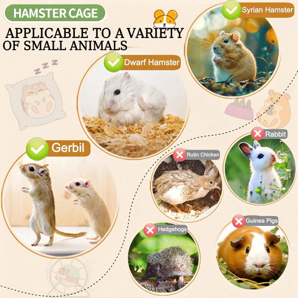 ECOCEN clear walls provide unobstructed viewing of your hamster’s activity.