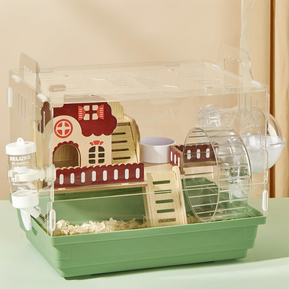 ECOCEN 8 in 1 hamster cage front view offers clear visibility for monitoring your pet.