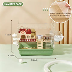 ECOCEN hamster cage top view showcases generous space for safe exercise.