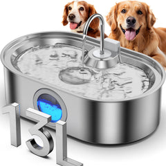 ECOCONUT 3.4Gal dog fountain capacity supports multi-pet households.