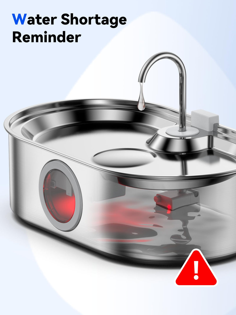ECOCONUT stainless-steel 13L dog fountain demonstrating durable construction