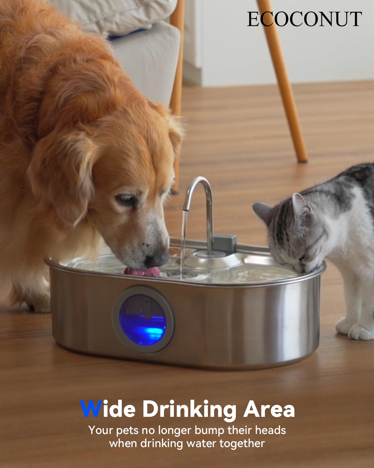 ECOCONUT ultra-quiet operation keeps noise low for pets.