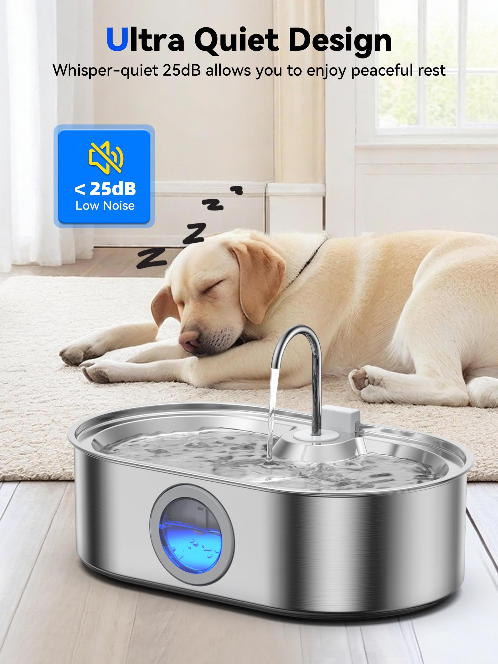 ECOCONUT water window and LED indicator for quick water level checks