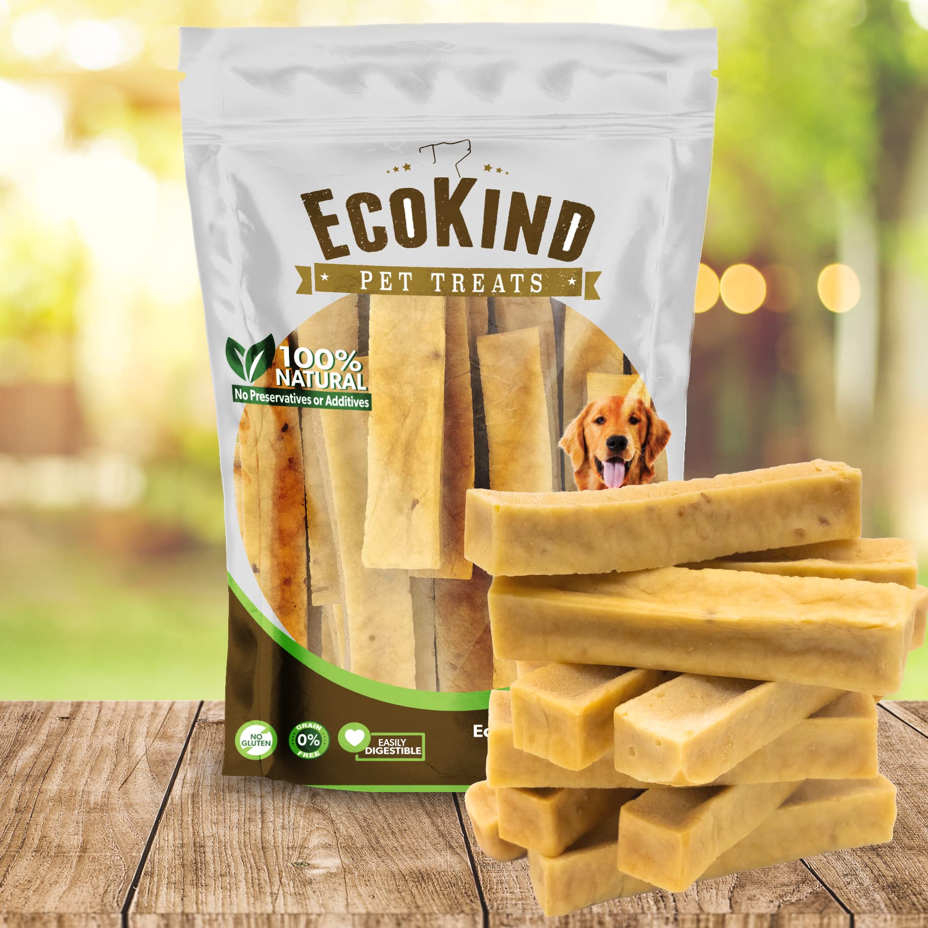 EcoKind Premium Gold Yak Chews are gluten-free and lactose-free.