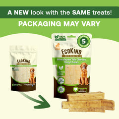 EcoKind Premium Gold Yak Chews peanut-butter image emphasizes real peanut butter flavor.