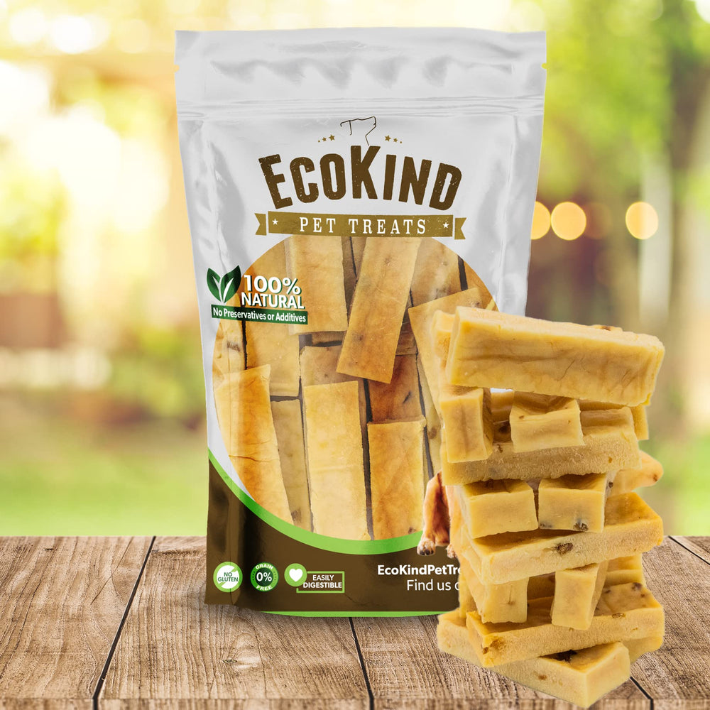 EcoKind yak-chew in small-dog mouth during play, entertaining