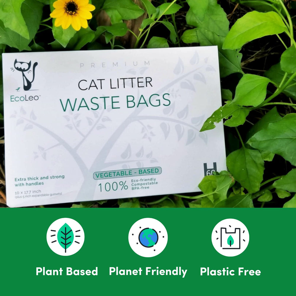 EcoLeo bags reduce plastic waste while handling dog or cat waste.