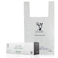 EcoLeo cat litter bags pack, thick and leak-proof for easy disposal.