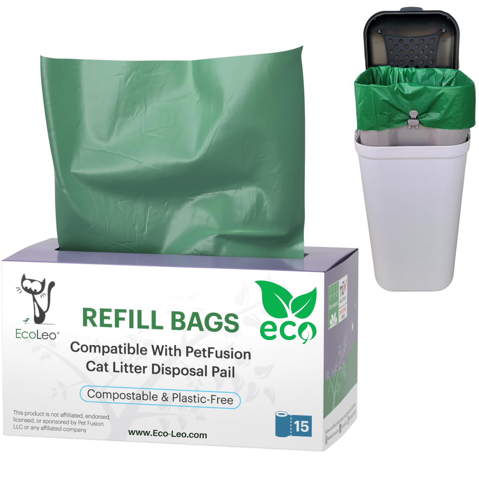 EcoLeo Pet-Fusion bags on a roll ready for easy dispensing.