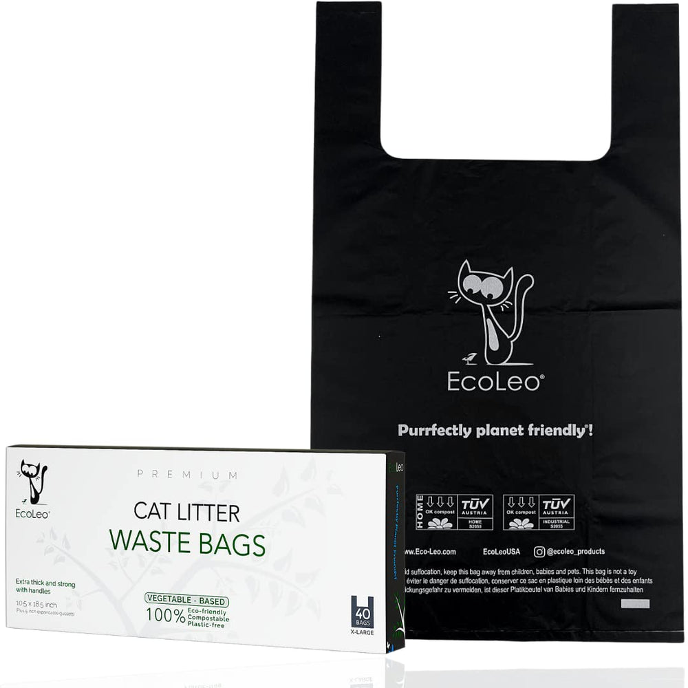 EcoLeo XL cat litter waste bags thick and tear-resistant for heavy clumps.
