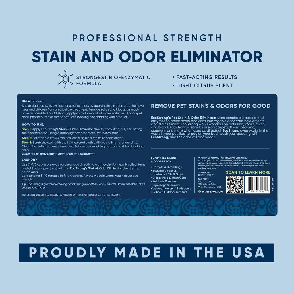 Eco Strong made-in-USA bio-enzymatic cleaner signifies quality and domestic production