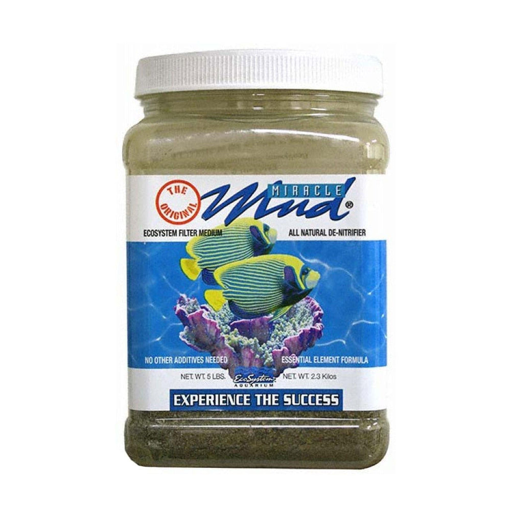 EcoSystem Aquarium Miracle Mud marine mix in a 5 lb container supports reef health and natural denitrification.
