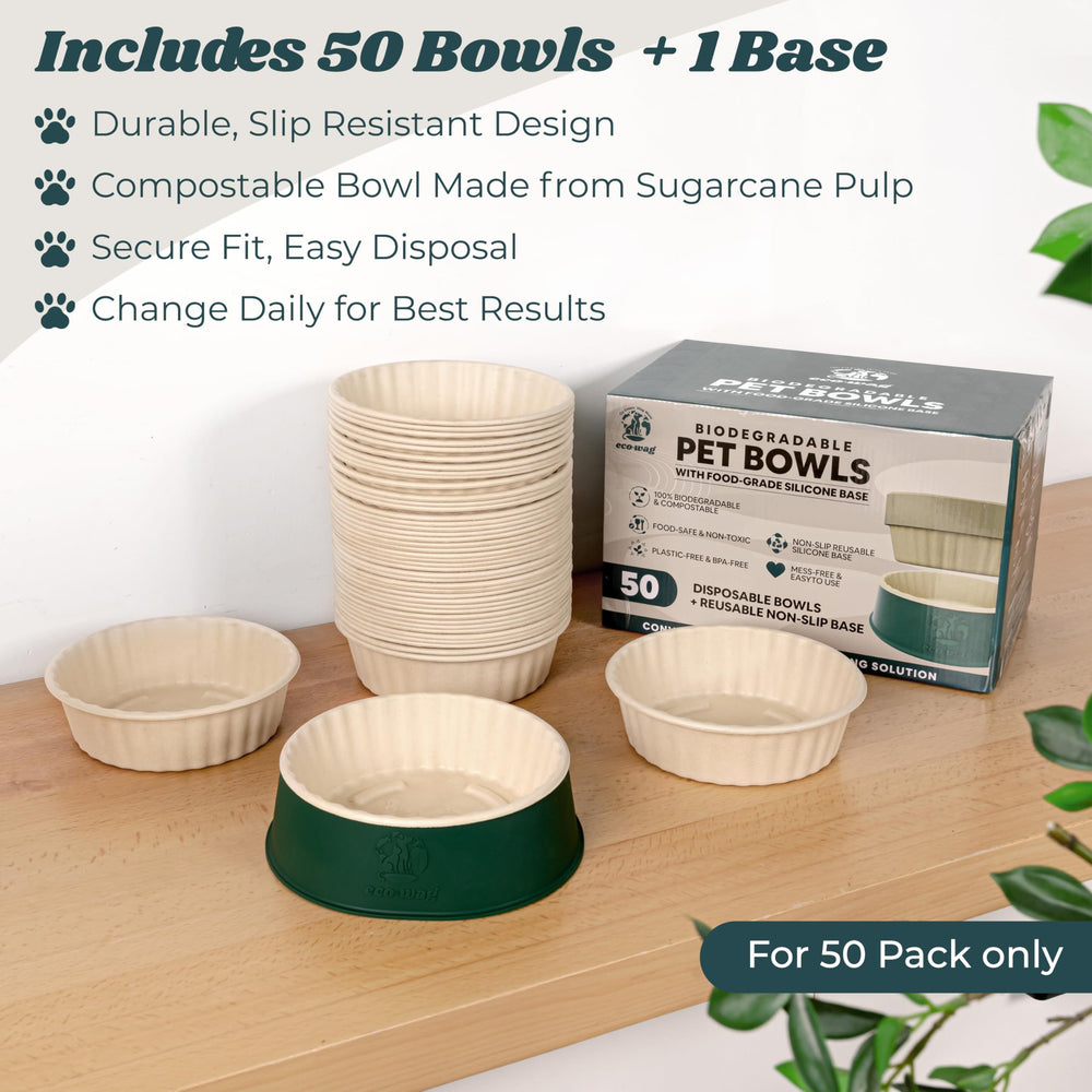 EcoWag packaging communicates compostable materials and eco-conscious design