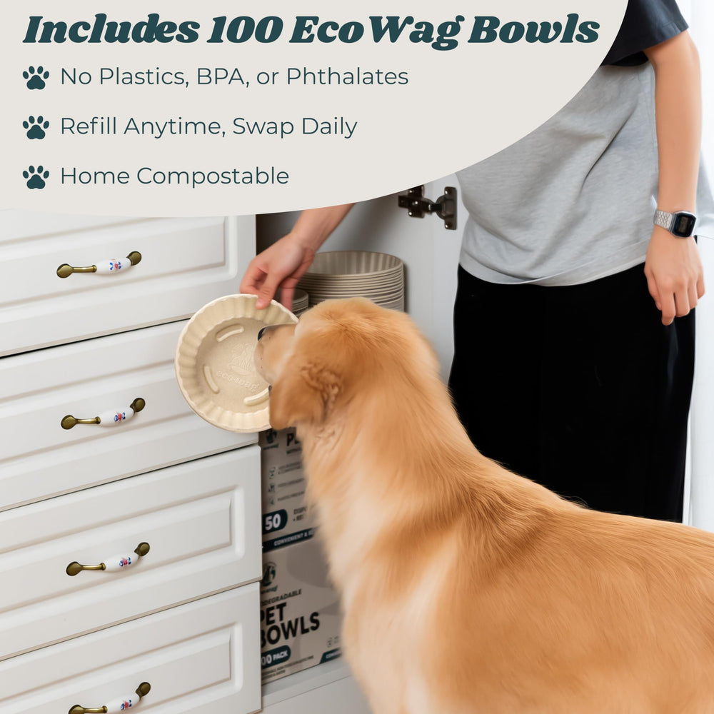 EcoWag refills fit the silicone base for easy, mess-free meals.