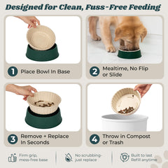 EcoWag sugarcane pulp bowls closeup highlights eco-friendly, safe food options