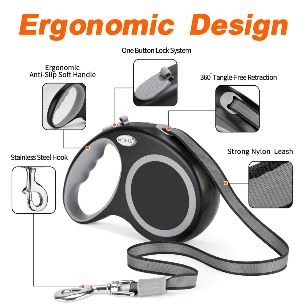 EC.TEAK leash ergonomic handle for comfortable grip during walks