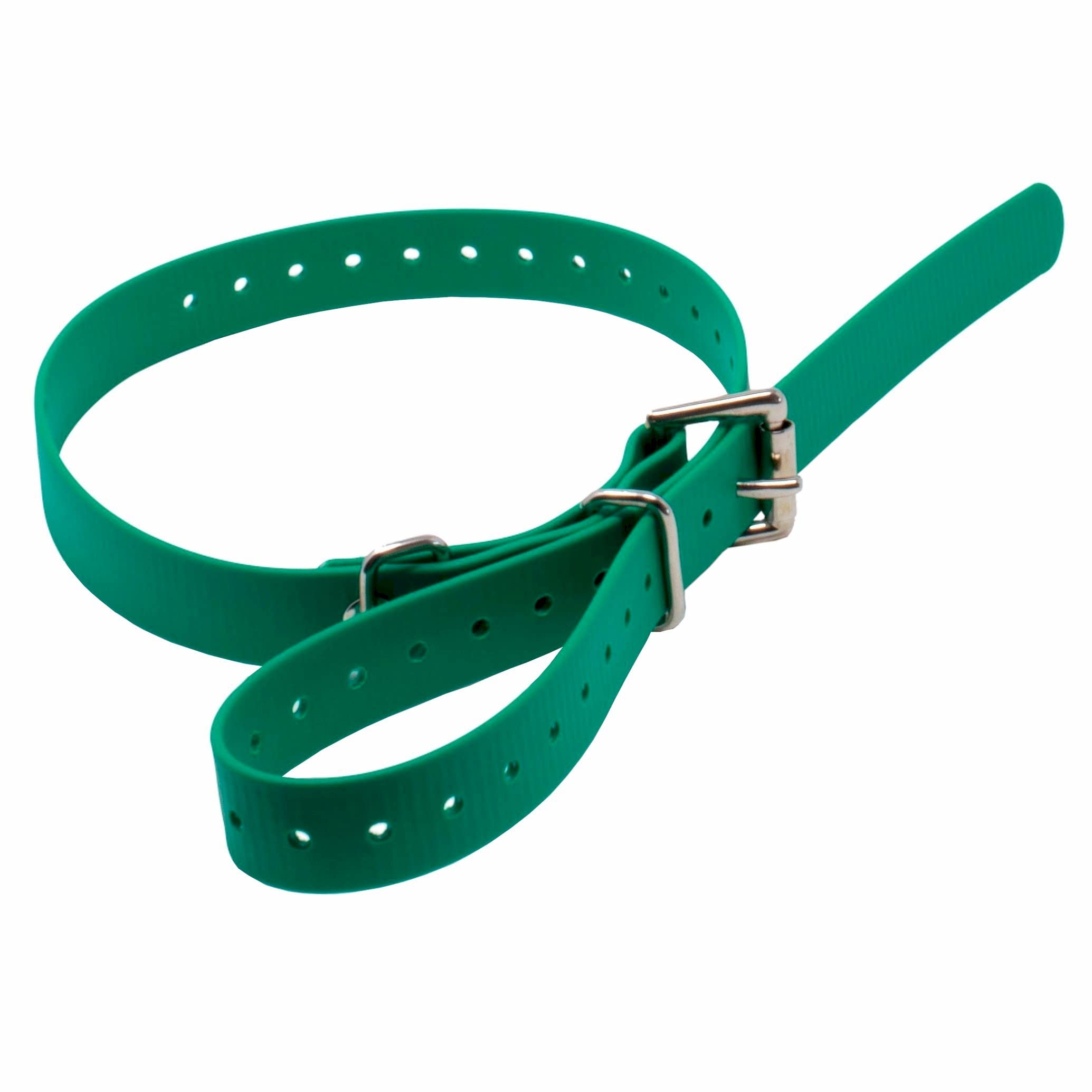 Educator Biothane collar green D-ring with ID tag attachment for easy ID