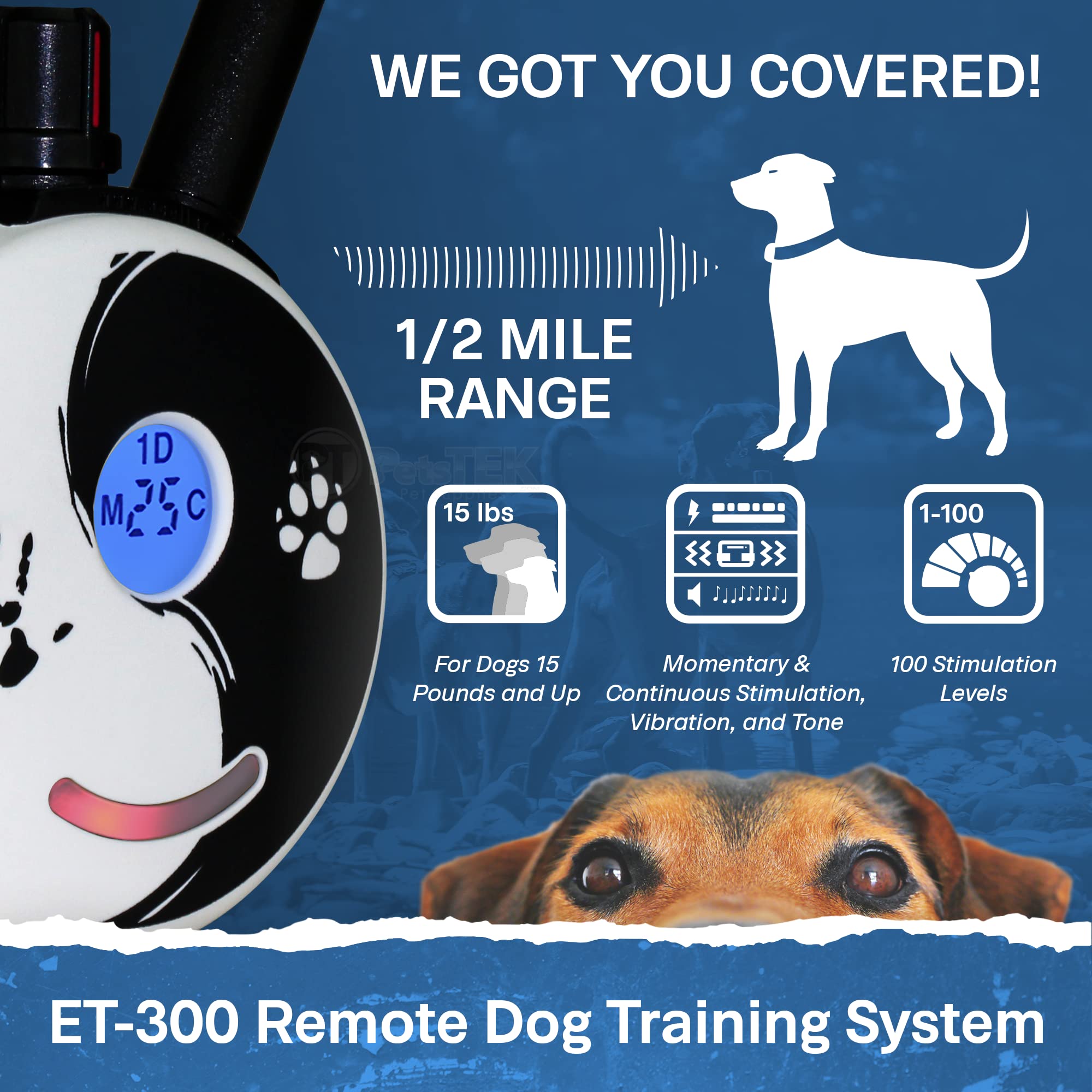 ET-300 Zen Mini collar waterproof for rain or splash training.