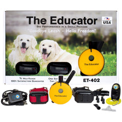 Educator ET-402 remote controller enables dual-dog training sessions.