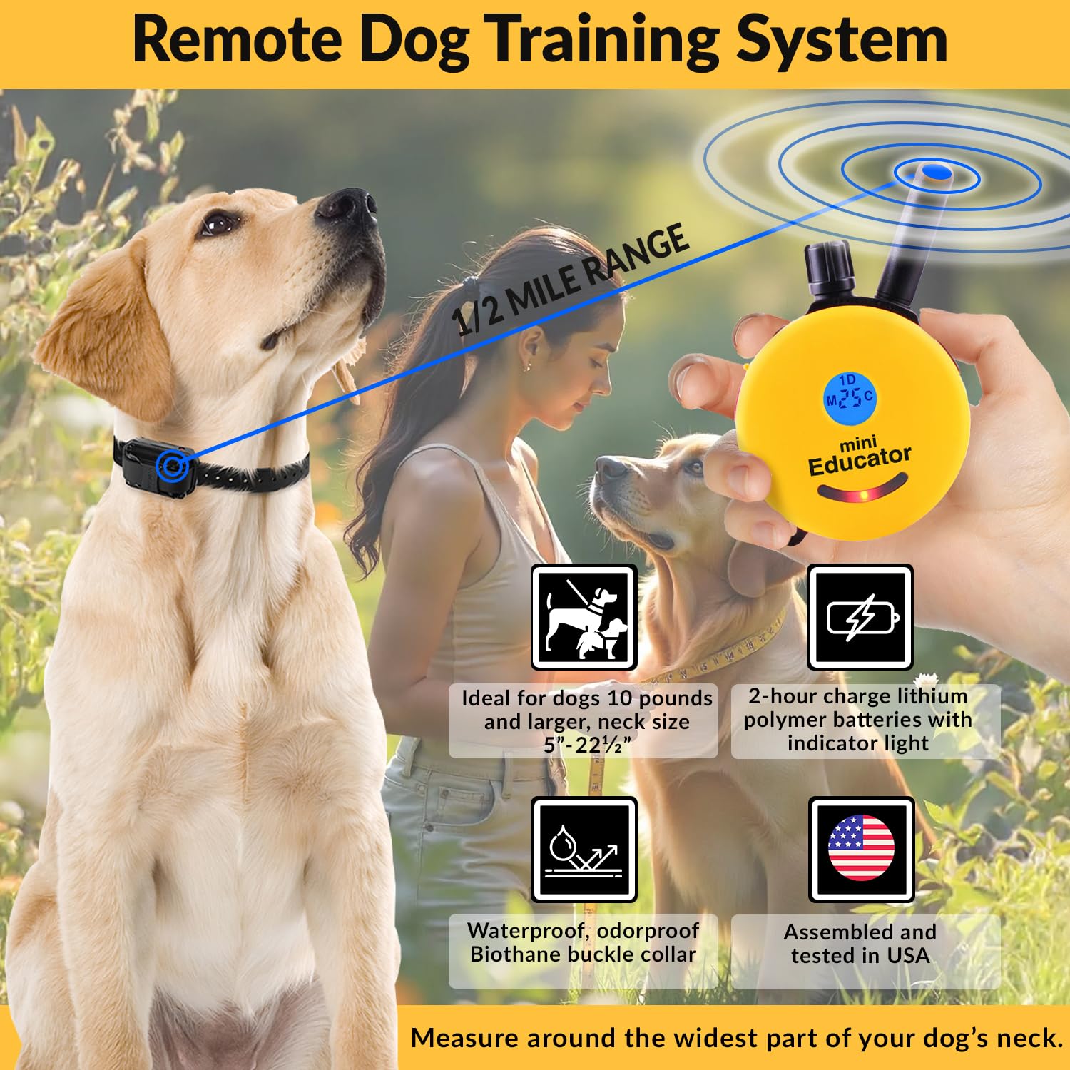 Educator Mini ET-300 transmitter stopwatch shows easy one-handed control.