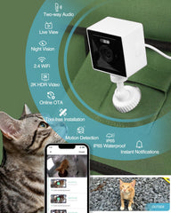 eekkii cat camera motion-detection alert triggers real-time notifications
