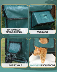 eekkii cat house escape door provides safe retreat from threats.