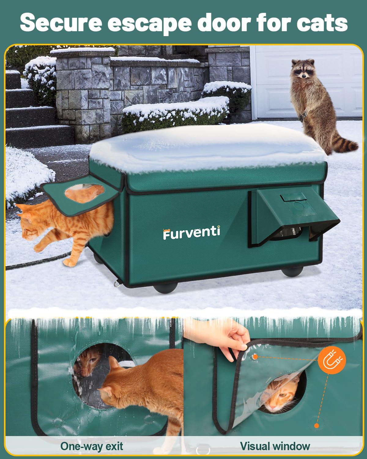eekkii feral cat house with safe escape design for emergencies