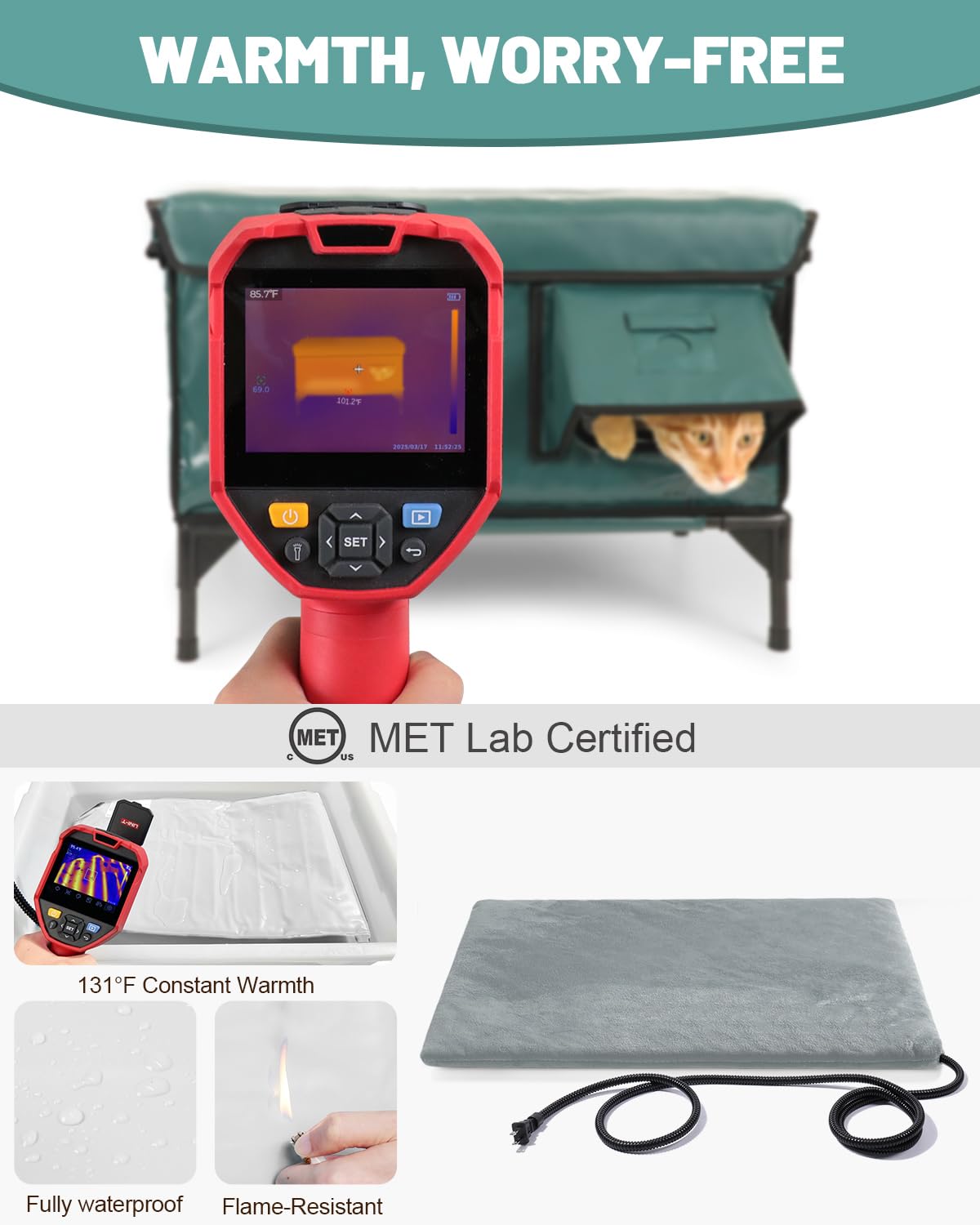 eekkii heated cat house easy to assemble and clean for busy caregivers.