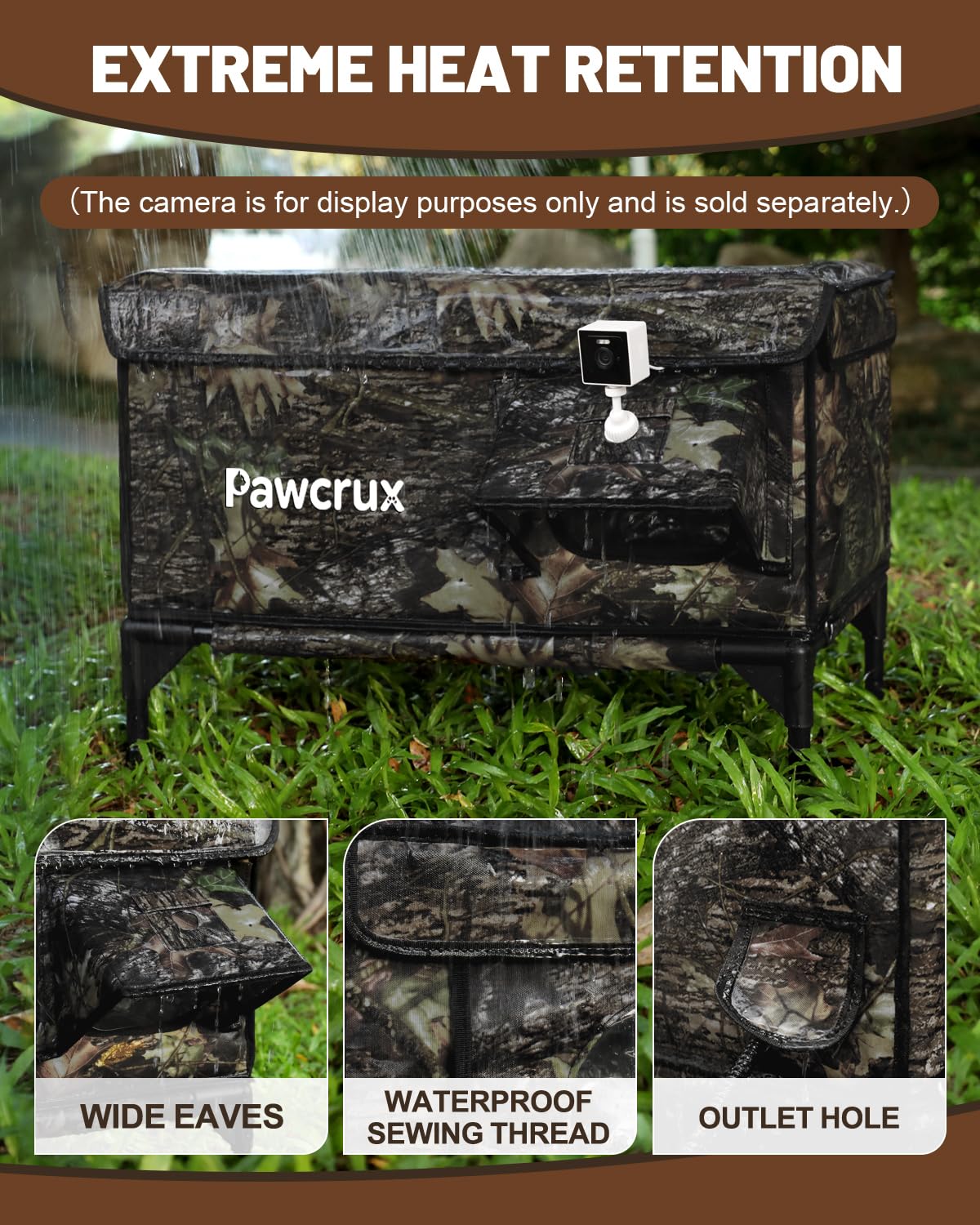 Eekkii heated cat house escape door design for safe retreat indoors