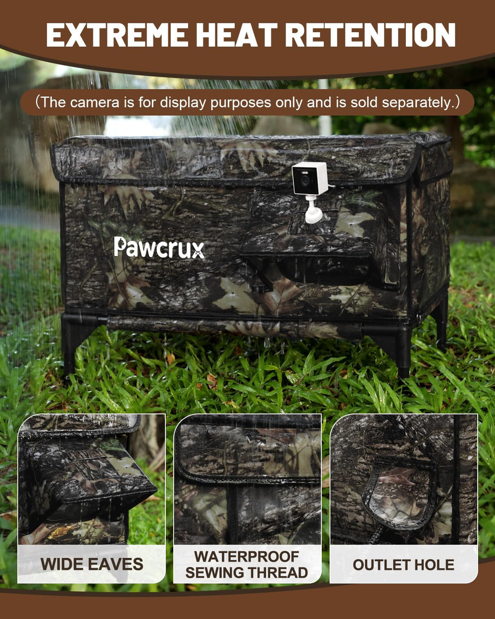 Eekkii heated cat house escape door design for safe retreat indoors